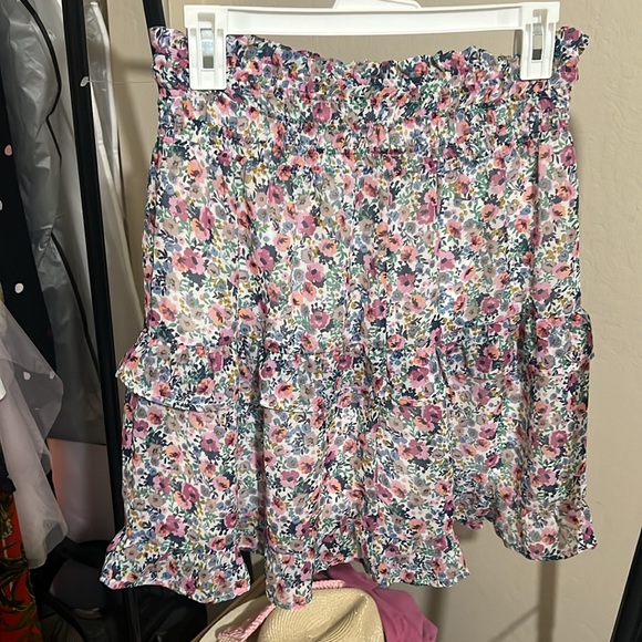 Floral ruffle chiffon short skirt - Picture 3 of 3